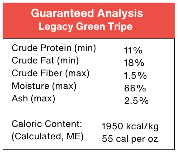Legacy Green Tripe 30 LB Case
