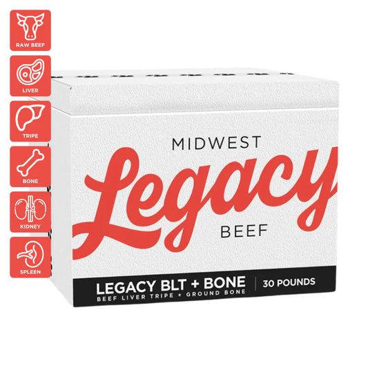 Legacy BLT (Beef, Liver & Tripe) + Ground Bone 30 LB Case